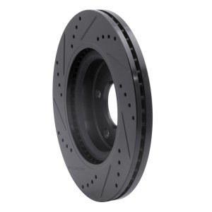 Nissan Altima Brake Rotor (1) - Front Right - R1 Concepts - Drilled & Slotted - Black - `07-`13